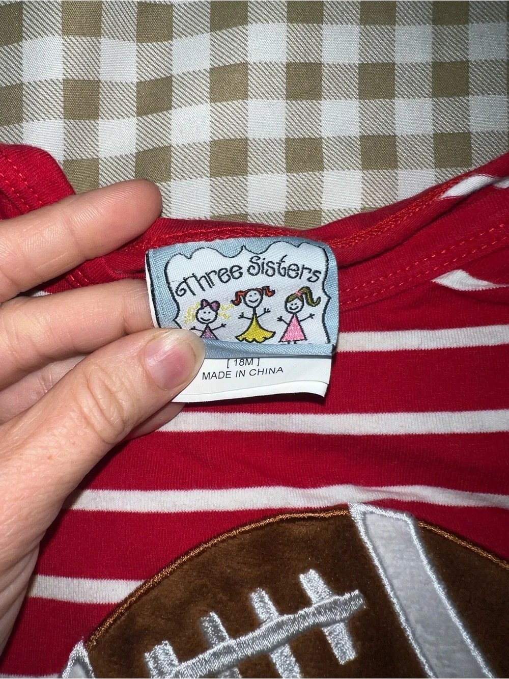 Red Striped Football Footie One-Piece - Baby